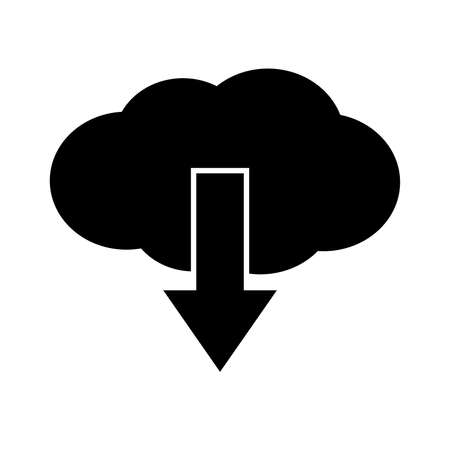 Internet downolad icon. Web cloud and downward arrow . Vector Illustrationのイラスト素材