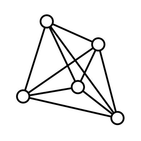 Line icon of decentralized distributed network. Concept of decentralization, dao, web3 or social network. Vector Illustrationのイラスト素材