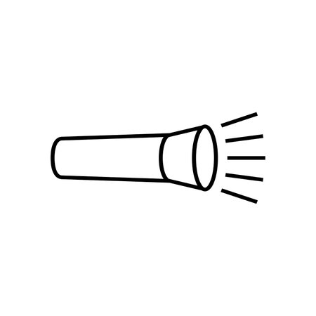 Flashlight line icon. Portable hand-held elctric lamp or torch. Vector Illustrationのイラスト素材