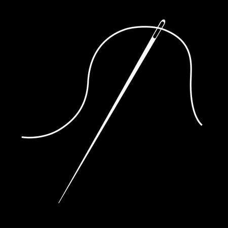 Needle icon. Sewing needle with thread. Vector Illustrationのイラスト素材