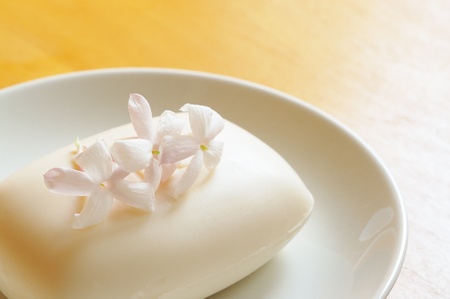 Jasmines on soap                              の写真素材