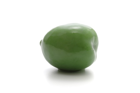 Green olive on white backgroundの写真素材