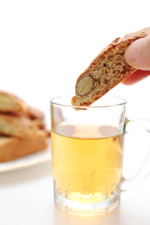 Cantuccini alla mandorla, italian cookiesの写真素材