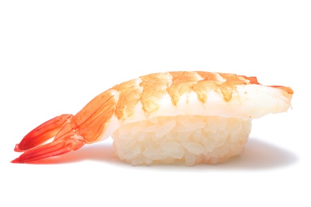 Closeup of a shrimp sushi の写真素材