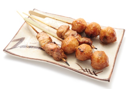 Yakitori, grilled meat on a stickの写真素材