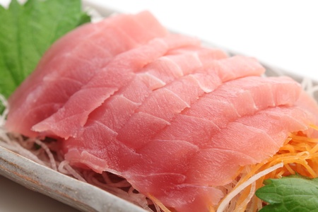 Sashimi, sliced raw tunaの写真素材