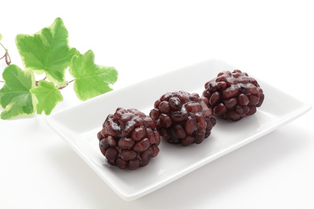 Japanese confectionery, Kanoko on white backgroundの写真素材