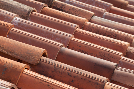 Old roof tilesの写真素材