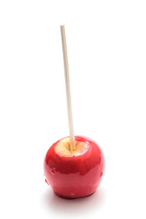 Candy apple on white backgroundの写真素材