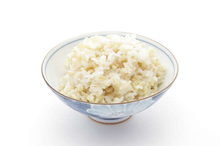 Boiled  barley and riceの写真素材