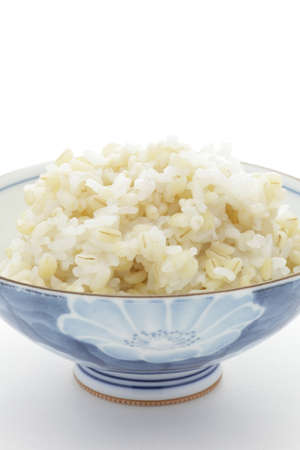 Boiled  barley and riceの写真素材
