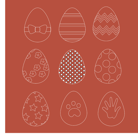 Set of Easter eggs with patterns on background, vector versionのイラスト素材