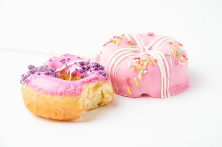 donuts on white backgroundの写真素材