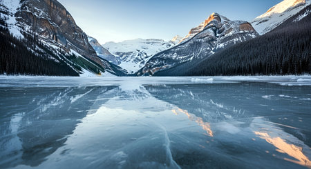 Lake Louise in Banff National Park, Alberta, Canada. Winter season.の素材