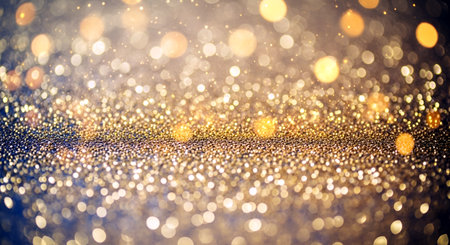 golden glitter vintage lights background. gold and silver. de focusedの素材