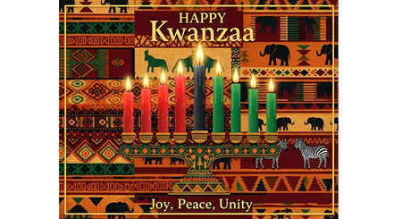 Jewish holiday Hanukkah greeting card with menorah and candlesの素材