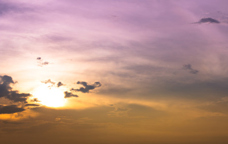 Purple pink light in upper part and yellow orange light in bottom part on sky,colorful sky and...
