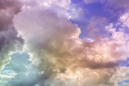 Colorful cloudy and bright lightの写真素材