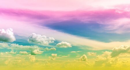fantasy sky with colorful lightの写真素材