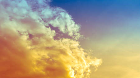 many color light on sky with soft cloudsの写真素材