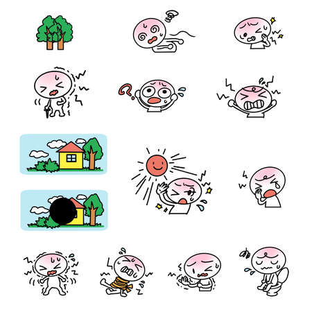 Illustration of various symptoms of multiple sclerosisの写真素材