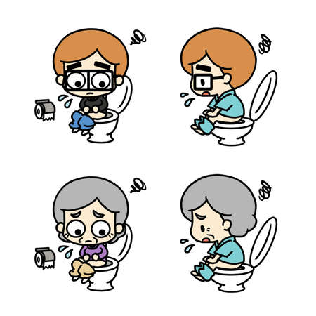 Illustration of a person with urinary problemsの写真素材