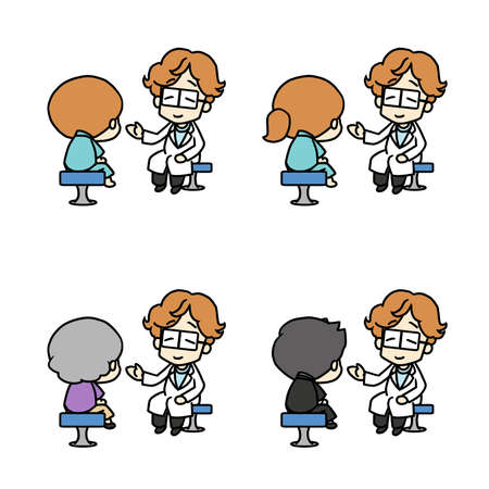 Illustration of doctor and patient in the examination roomの写真素材