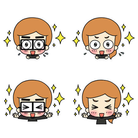 Illustration of men and women who are overjoyedの写真素材