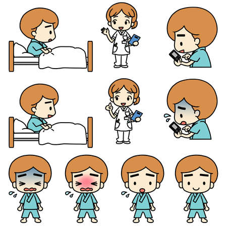 Illustrations of various patients (males)の写真素材