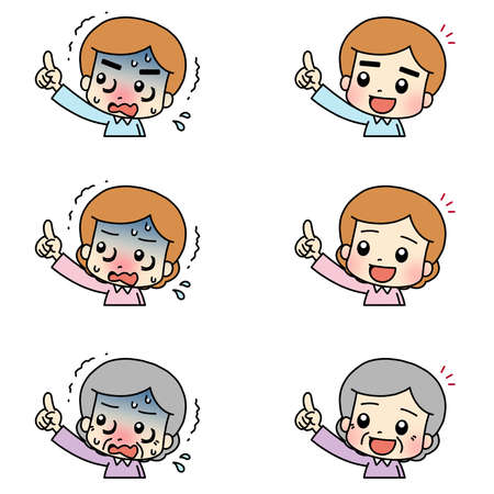 Illustration of a person looking upの写真素材