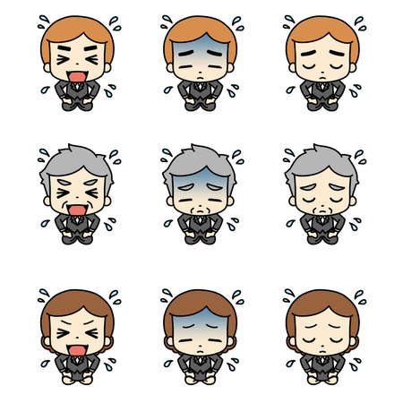 A person who sits down and apologizes. Dogeza.の写真素材