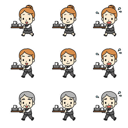 Illustration of the waiterの写真素材