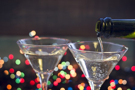 Two glasses of champaign. Close upの写真素材