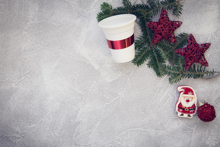 A light concrete Christmas backgroundの写真素材