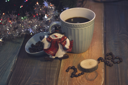 Still life with a coffee cup and 2018 inscriptionの写真素材