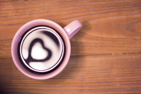 Coffee with a heart shapeの写真素材