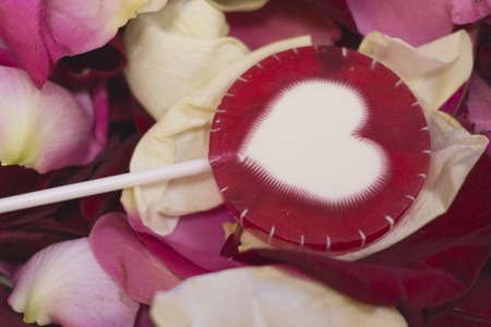 The concept of holidays with rose petalsの写真素材