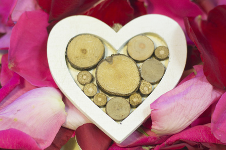 The concept of holidays with rose petals