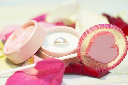 The concept of holidays with rose petals