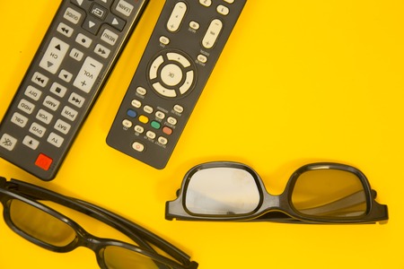 Watching TV conceptの写真素材