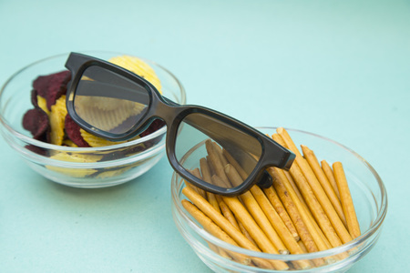 Watching TV conceptの写真素材