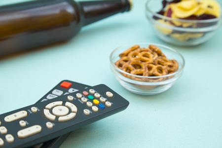 Watching TV conceptの写真素材