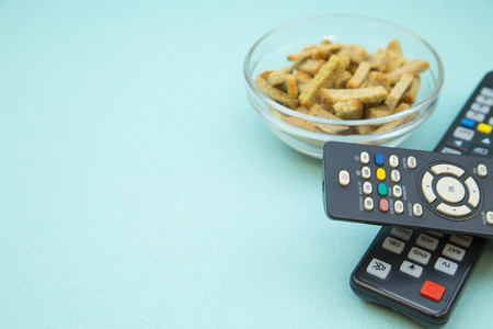 Watching TV conceptの写真素材