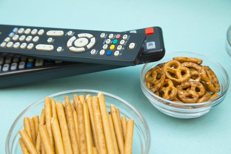 Watching TV conceptの写真素材