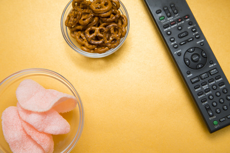 Watching TV conceptの写真素材