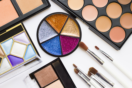 set of professional make up productsの写真素材