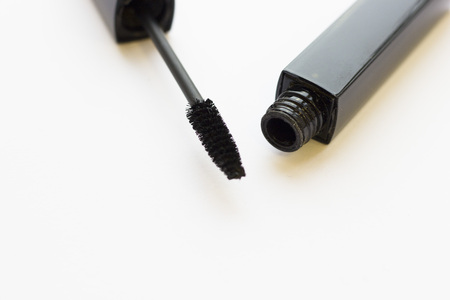 Black mascara on whiteの写真素材