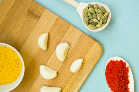 Set of spices and herbsの写真素材