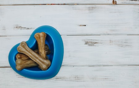 A bowl of dog foodの写真素材