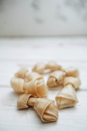 A bowl of dog foodの写真素材